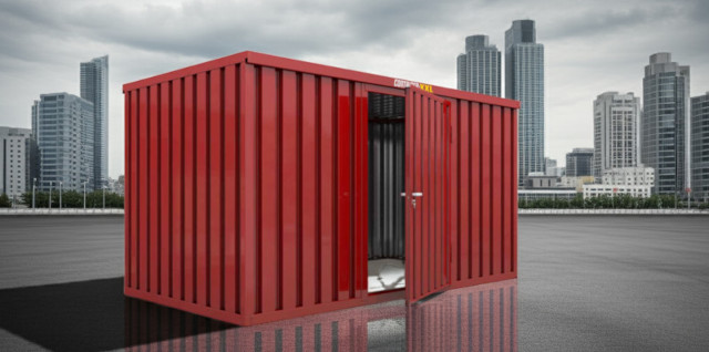 Lagercontainer konfiguriert mit individueller Lackierung Lagercontainer konfiguriert mit individueller Lackierung