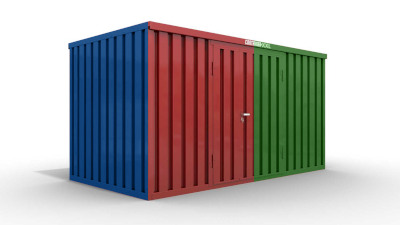 Lackierungen sind in allen RAL-Farben möglich Container mit verschiedenen Lackierungen