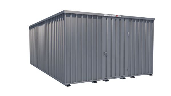 Lagercontainer - Schnellbaucontainer 24 qm, L4100xB6300 mm, Höhe 2445 mm, Einflügeltür mittig in Längsseite, Boden OSB 3 Platte, verzinkt Lagercontainer - Schnellbaucontainer 24 qm, L4100xB6300 mm, Höhe 2445 mm, Einflügeltür mittig in Längsseite, Boden OSB 3 Platte, verzinkt