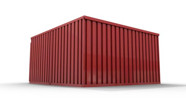 Lagercontainer 2er-Kombination mit Drehflügeltür mittig in Breitseite, H2216x B5055 x T4710 mm, feuerrot, zerlegt Lagercontainer 2er-Kombination mit Drehflügeltür mittig in Breitseite, H2216x B5055 x T4710 mm, feuerrot, zerlegt
