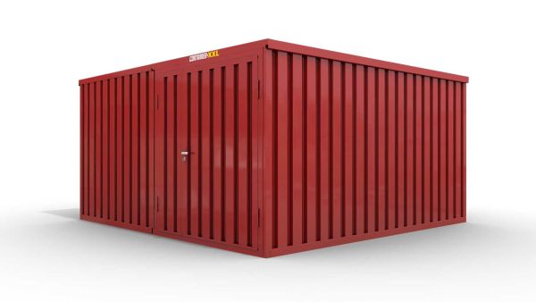 Lagercontainer 2er-Kombination mit Doppel-Drehflügeltür mittig in Stirnseite, H2216x B5055 x T4710 mm, feuerrot, zerlegt Lagercontainer 2er-Kombination mit Doppel-Drehflügeltür mittig in Stirnseite, H2216x B5055 x T4710 mm, feuerrot, zerlegt