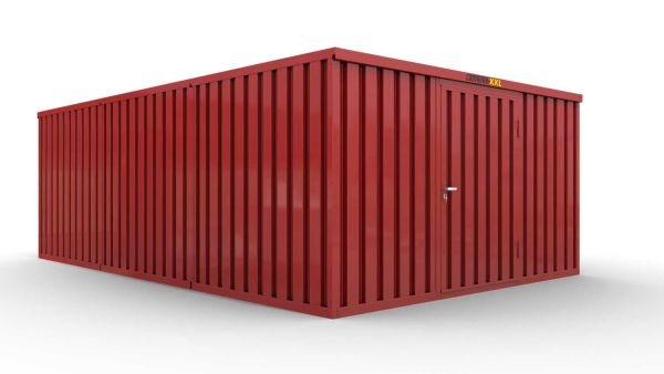 Lagercontainer 3er-Kombination mit Drehflügeltür mittig in Breitseite, H2216 x B5055 x T7050 mm, feuerrot, zerlegt Lagercontainer 3er-Kombination mit Drehflügeltür mittig in Breitseite, H2216 x B5055 x T7050 mm, feuerrot, zerlegt