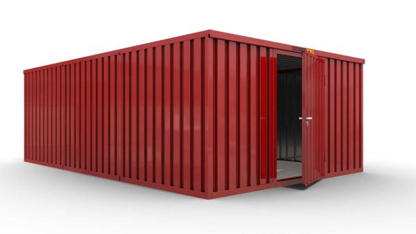 Lagercontainer 3er-Kombination mit Drehflügeltür mittig in Breitseite, H2216 x B5055 x T7050 mm, feuerrot, zerlegt Lagercontainer 3er-Kombination mit Drehflügeltür mittig in Breitseite, H2216 x B5055 x T7050 mm, feuerrot, zerlegt