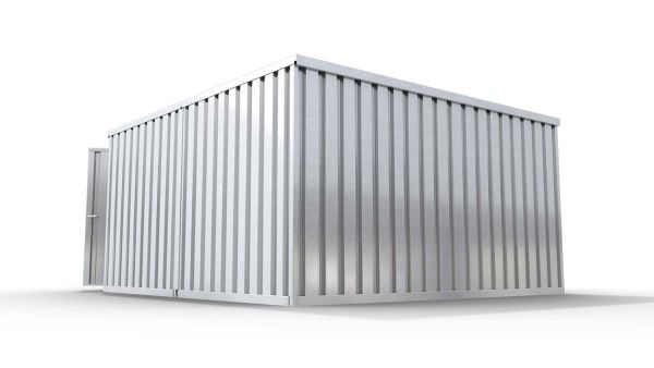 Lagercontainer 2er-Kombination mit Doppel-Drehflügeltür mittig in Breitseite, H2196 x B2985 x T4710 mm, verzinkt, zerlegt Lagercontainer 2er-Kombination mit Doppel-Drehflügeltür mittig in Breitseite, H2196 x B2985 x T4710 mm, verzinkt, zerlegt