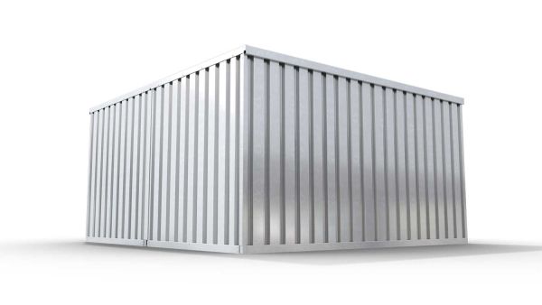 Lagercontainer 2er-Kombination mit Drehflügeltür mittig in Stirnseite, H2196 x B2985 x T4710 mm, verzinkt, zerlegt Lagercontainer 2er-Kombination mit Drehflügeltür mittig in Stirnseite, H2196 x B2985 x T4710 mm, verzinkt, zerlegt