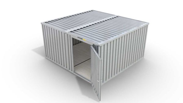 Lagercontainer 2er-Kombination mit Drehflügeltür mittig in Stirnseite, H2196 x B2985 x T4710 mm, verzinkt, zerlegt Lagercontainer 2er-Kombination mit Drehflügeltür mittig in Stirnseite, H2196 x B2985 x T4710 mm, verzinkt, zerlegt