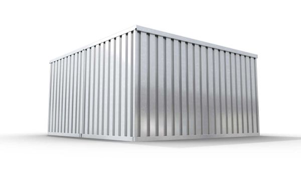 Lagercontainer 2er-Kombination mit Doppel-Drehflügeltür mittig in Stirnseite, H2196 x B2985 x T4710 mm, verzinkt, zerlegt Lagercontainer 2er-Kombination mit Doppel-Drehflügeltür mittig in Stirnseite, H2196 x B2985 x T4710 mm, verzinkt, zerlegt