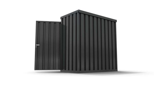 Lagercontainer mit Drehflügeltür mittig in Breitseite, H2196 x B2350 x T915 mm, anthrazit, zerlegt