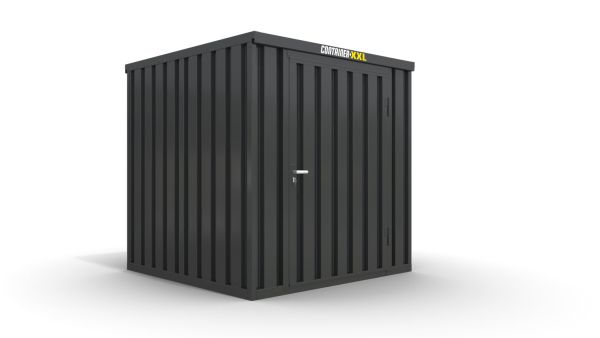 Lagercontainer mit Drehflügeltür mittig in Breitseite, H2196 x B2350 x T1950 mm, anthrazit, zerlegt
