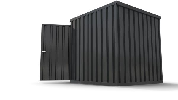 Lagercontainer mit Drehflügeltür mittig in Breitseite, H2196 x B2350 x T1950 mm, anthrazit, zerlegt