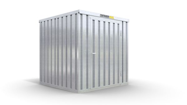 Lagercontainer mit Drehflügeltür mittig in Breitseite, H2196 x B2350 x T1950 mm, verzinkt, zerlegt