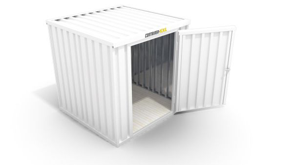 Lagercontainer isoliert – 4 qm, HxBxT: 2465 x 2100 x 2170 mm, grauweis, 1180 mm Einflügeltür in Breitseite, montiert Lagercontainer isoliert – 4 qm, HxBxT: 2465 x 2100 x 2170 mm, grauweis, 1180 mm Einflügeltür in Breitseite, montiert