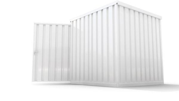 Lagercontainer isoliert – 4 qm, HxBxT: 2465 x 2100 x 2170 mm, grauweis, 1840 mm Doppelflügeltür in Breitseite, montiert Lagercontainer isoliert – 4 qm, HxBxT: 2465 x 2100 x 2170 mm, grauweis, 1840 mm Doppelflügeltür in Breitseite, montiert