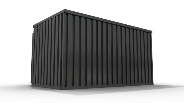 Lagercontainer mit Drehflügeltür mittig in Breitseite, H2216 x B5055 x T2350 mm, anthrazit, zerlegt Lagercontainer mit Drehflügeltür mittig in Breitseite, H2216 x B5055 x T2350 mm, anthrazit, zerlegt