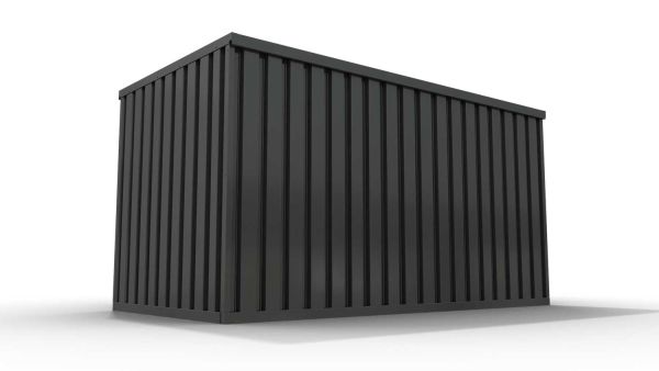 Lagercontainer mit Drehflügeltür mittig in Stirnseite, H2216 x B4020 x T2350 mm, anthrazit, zerlegt