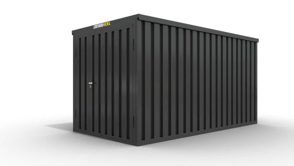 Lagercontainer mit Doppel-Drehflügeltür mittig in Stirnseite, H2196 x B2985 x T2350 mm, anthrazit, zerlegt Lagercontainer mit Doppel-Drehflügeltür mittig in Stirnseite, H2196 x B2985 x T2350 mm, anthrazit, zerlegt