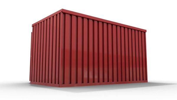 Lagercontainer mit Drehflügeltür mittig in Breitseite, H2216 x B6090 x T2350 mm, feuerrot, zerlegt