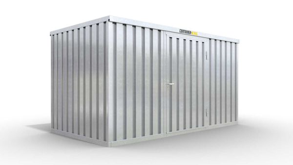 Lagercontainer mit Drehflügeltür mittig in Breitseite, H2216 x B6090 x T2350 mm, verzinkt, zerlegt