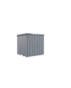 Lagercontainer - Schnellbaucontainer 4 qm, L2100xB2100 mm, Höhe 2100 mm, Doppelflügeltür mittig in Breitseite, Boden OSB 3 Platte, verzinkt