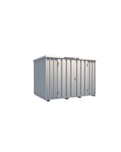 Lagercontainer - Schnellbaucontainer 6 qm, L3100xB2100 mm, Höhe 2100 mm, Doppelflügeltür mittig in Längsseite, Boden OSB 3 Platte, verzinkt