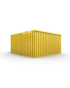 Lagercontainer 2er-Kombination mit Drehflügeltür mittig in Stirnseite, H2196 x B2985 x T4710 mm, signalgelb, zerlegt
