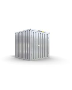 Lagercontainer mit Doppel-Drehflügeltür mittig in Breitseite, H2196 x B2350 x T1950 mm, verzinkt, zerlegt