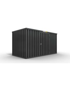 Lagercontainer mit Drehflügeltür mittig in Breitseite, H2216 x B4020 x T2350 mm, anthrazit, zerlegt